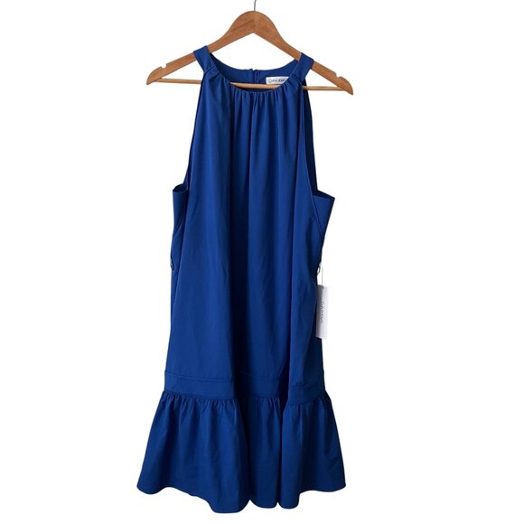 Calvin Klein Sleeveless Royal Blue Cocktail Dress, New with Tags - Picture 1 of 13